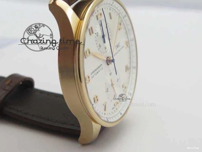 MIROTIME 0821 Portuguese Chrono RG IW371480 ZF 1:1 Best Edition White Dial On Brown Leather Strap A7750 V HighPerformance 7266